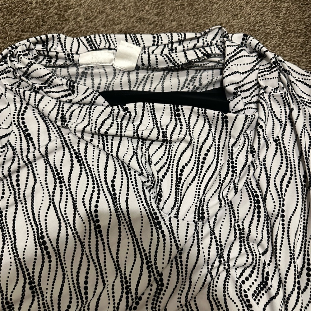 Black and White Patterned Blouse